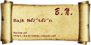 Bajk Nátán névjegykártya